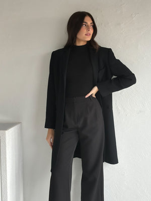 Pleated Wide Leg Pants in Black