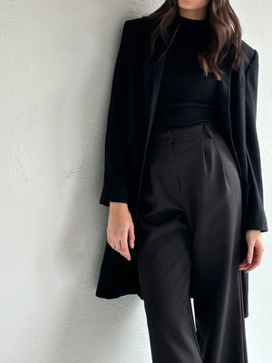 Pleated Wide Leg Pants in Black